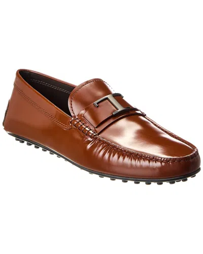 Tod's City Gommino Leather Loafer In Brown
