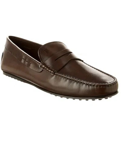Tod's City Gommino Leather Loafer In Brown
