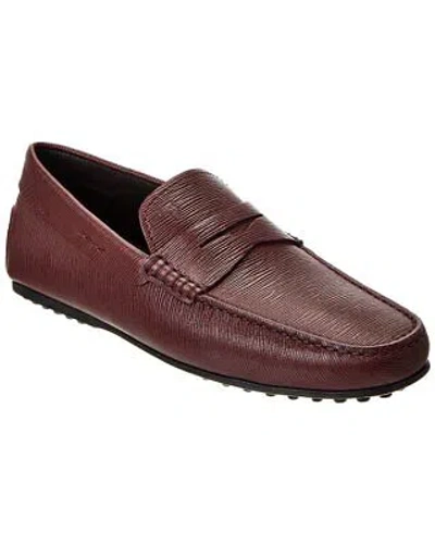 Pre-owned Tod's City Gommino Leather Loafer Men's Red 6.5