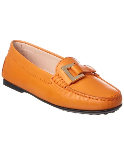 Tod's City Gommino Leather Loafer In Orange