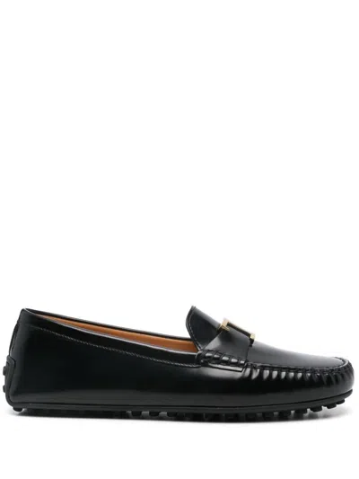 Tod's City Gommino Leather Loafers In Black