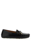 Tod's Urban Brushed Leather Loafers With Decorative Strap In Black