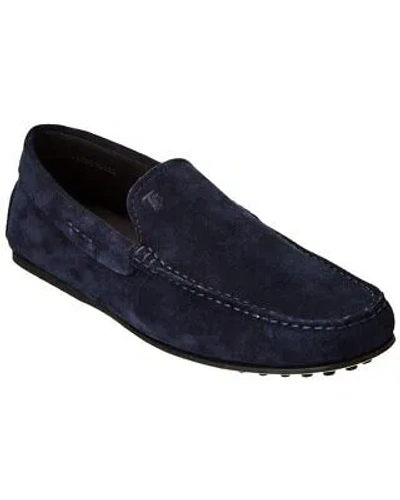 Pre-owned Tod's City Gommino Suede Loafer Men's Blue 5