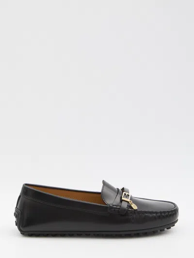Tod's Gommino Leather Loafers In Black