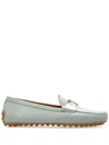 Tod's Grey Leather Loafers In Black
