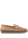 Tod's Suede Loafers With Cord Weaving And T Ring