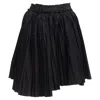 Tod's Cotton Asymmetric High Low Pleated Skirt In Black