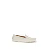 Tod's Cream Calf Leather Bos Taurus Slip-on Loafers In White