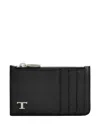 Tod's Credit Card Holder In Leather In Black