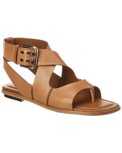 Tod's Crisscross Leather Sandal In Brown