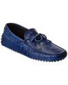 Tod's Croc-embossed Leather Loafer In Blue