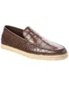 Tod's Croc-embossed Leather Loafer In Brown