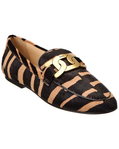 Tod's Cuoio Haircalf Loafer In Brown