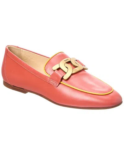 Tod's Cuoio Leather Loafer In Pink