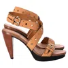 Tod's Cut Out Criss Cross Ankle Strap Platform Sandals In Brown Leather In Brown
