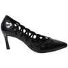 Tod's Cutout Pointed Heels In Black Patent Leather In Black
