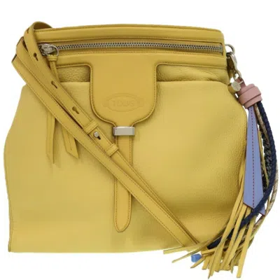 Pre-owned Tod's D Cube Leather Shoulder Bag () In Yellow