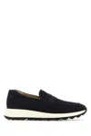 Tod's Dark Blue Suede Loafers