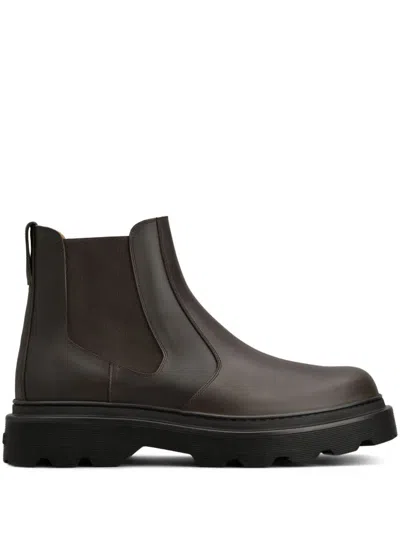 Tod's Dark Brown Leather Ankle Boots