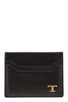 TOD'S TOD'S DARK BROWN LEATHER CARDHOLDER