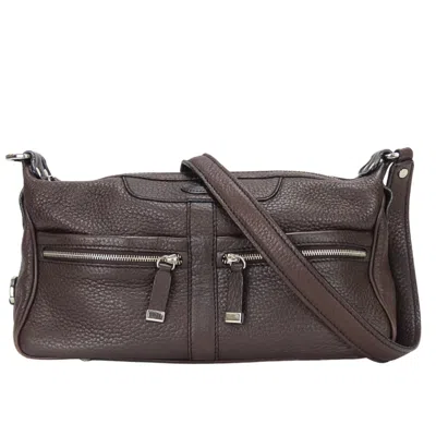 Pre-owned Tod's Dark Brown Leather Shoulder Bag ()
