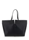 Tod's Di Bag Folio Leather Shopping Bag In Black