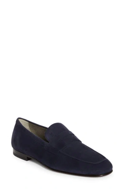 Tod's Deconstructed Penny Loafer In Blue