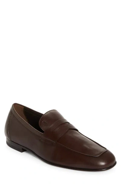 Tod's Men's Leather Penny Loafers In Cioccolato