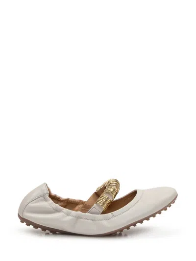 Tod's Dee Band Ballerina Shoe In Sand
