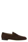 Tod's Almond Toe Suede Penny Strap Loafers