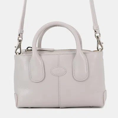 Pre-owned Tod's Tod Di 2waybag Light Gray Leather Size Mini