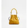 Tod's Di Bag Bucket Bag In Leather Mini With Drawstring In Yellow
