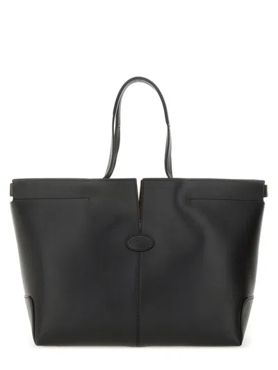Tod's "di Bag Folio" Medium Small Bag In Black
