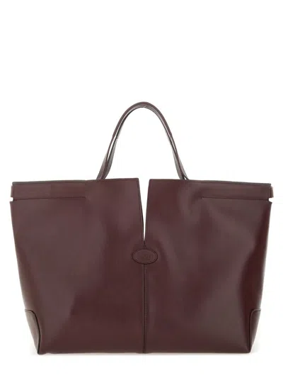 Tod's Di Bag Folio Shopping Bag Medium In Brown