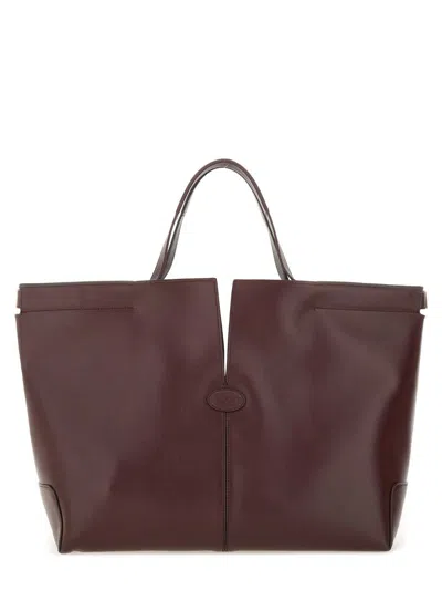 Tod's Di Bag Folio Shopping Bag Medium In Purple