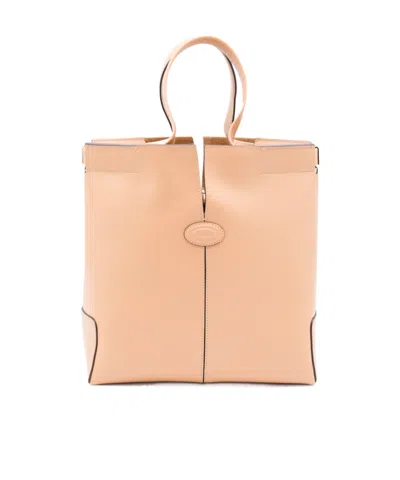 Tod's Di Bag Folio Small Top Handle Bag In Brown