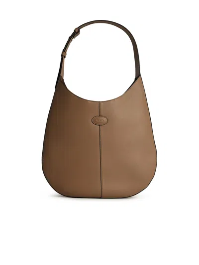 Tod's 'di Bag Hobo' Beige Leather Bag Women In Cream