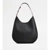 Tod's Black Di Medium Leather Hobo In Black