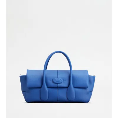 Tod's Di Bag Reverse Flap In Leather Small In Blue