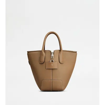Tod's Di Bag Swing In Leather Mini In Brown