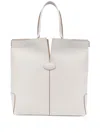 Tod's Di Bag Folio Small Top Handle Bag In White