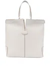 Tod's Di Bag Folio Small Top Handle Bag In White