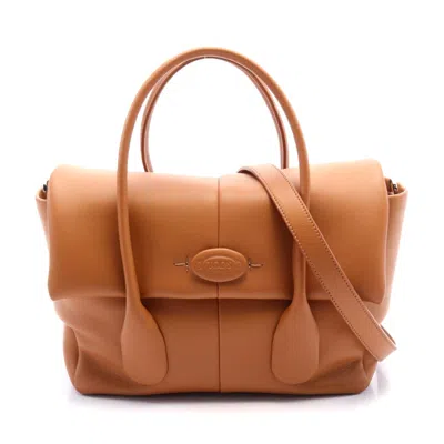 Tod's Di Leather Handbag Brown