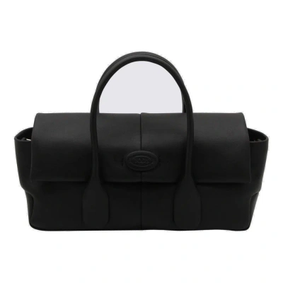 Tod's Di Logo Patch Tote Bag In Black