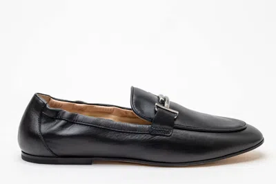Tod's Doppia T Suede Loafers In Black