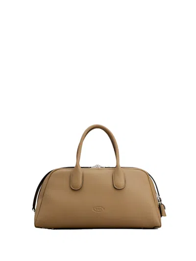 Tod's Double Handle Leather Bag With Shoulder Strap