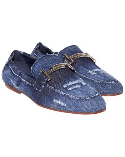 Tod's Double T Denim Loafer In Blue