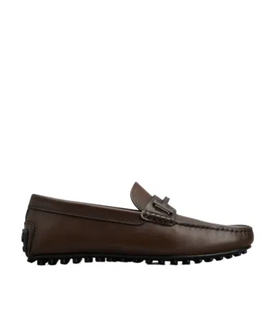Tod's Double T Gommino Slip-on Loafers In Black