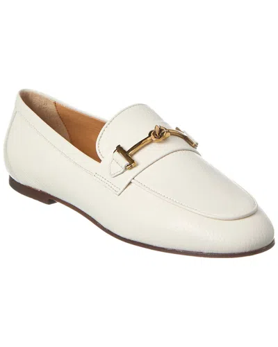 Tod's Double T Leather Loafer In White