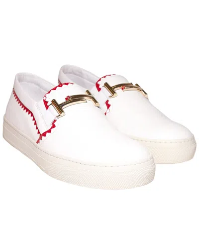 Tod's Double T Leather Sneaker In White